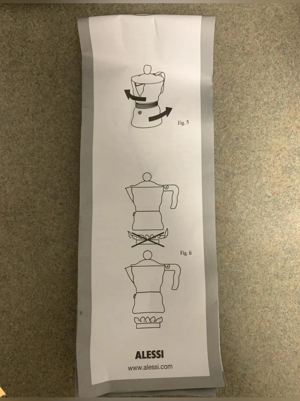 Moka Alessi Espresso Coffee Maker AAM33/6 Moka Pot 6 Cup Red Handle No Box